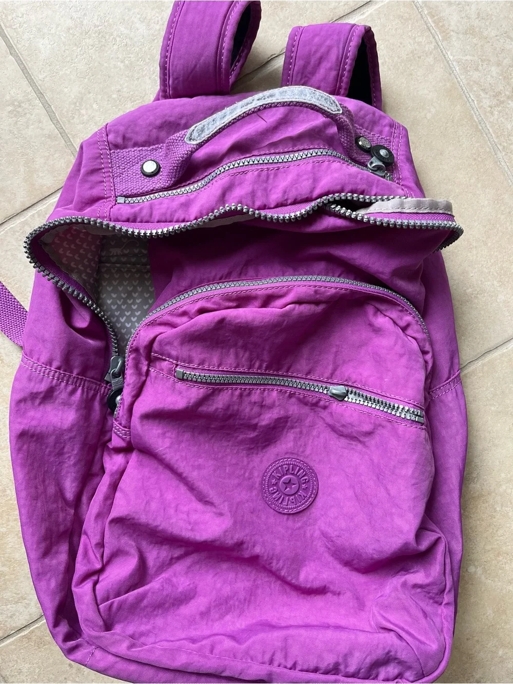 Kipling Magenta Purple Backpack